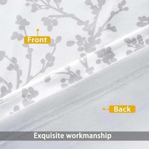 Miniatura 4 de DriftAway Cenefas opacas de 18 pulgadas gris y blanco para ventanas, dormitorio, sala de estar, bolsillo para cortinero, árbol de granja, rama