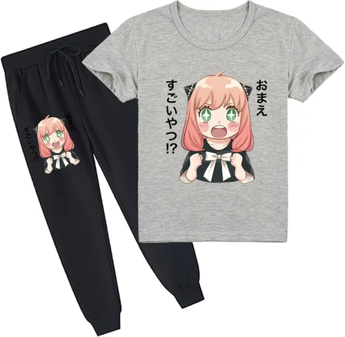 UMocan Conjunto deportivo de 2 piezas de camiseta de manga corta y pantalones deportivos para niños y niñas, para primavera y otoño