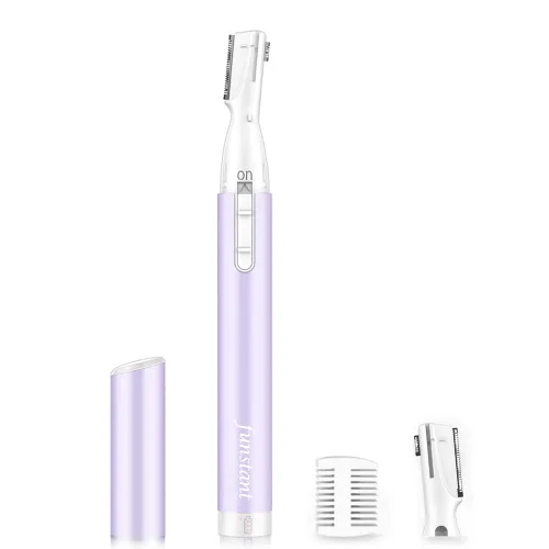 Miniatura 9 de Recortador de cejas mejorado, maquinilla de afeitar eléctrica de precisión para mujer, removedor de vello facial operado por batería con peine, sin