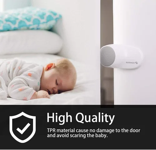 Miniatura 5 de EUDEMON Paquete de 4 topes de puerta ajustables blancos, protector de puerta para dedos, tope de puerta giratorio para prueba de niños, tapón