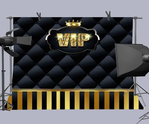 Miniatura 3 de Telones de fondo VIP dorados de 9 x 6 pies, rayas doradas copetudas, color negro, fondos para fotografía, eventos, paso, repetición, accesorios