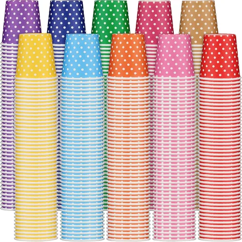 Thenshop Paquete de 1000 vasos de papel de 5 onzas, vasos desechables pequeños multicolores, mini enjuague bucal para bebidas, para fiestas, picnic,