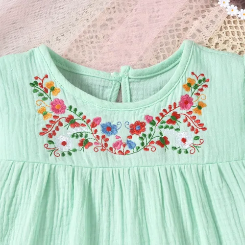 Miniatura 4 de HINTINA Vestido de verano sin mangas con bordado étnico mexicano