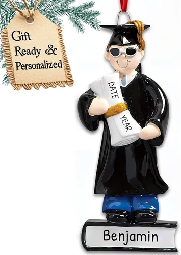 Miniatura 15 de Adornos de graduación personalizados para la clase de 2025, adornos de árbol personalizados para 2025, regalos de graduación personalizados