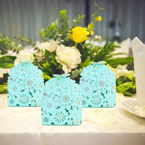 Miniatura 6 de Kslong Juego de 50 unidades por juego de cajas de regalo de galletas, recuerdos románticos de boda, bonita caja de chocolate para bodas, suministros