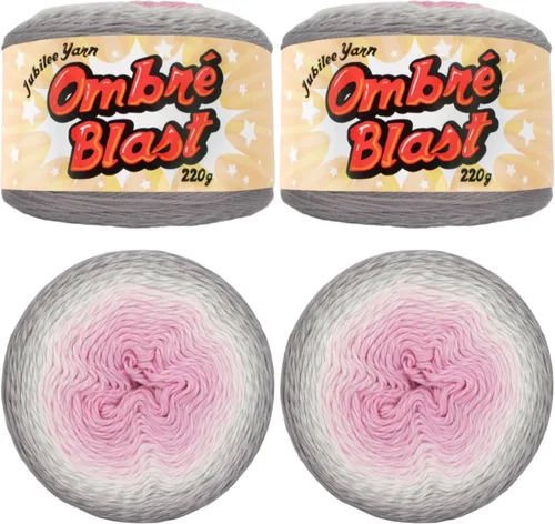 Miniatura 51 de JubileeYarn Hilo Ombré Blast - 220g/pastel Algodón Peso Bebé - Cripta de Hielo - 1 Pastel 119 Cripta de hielo
