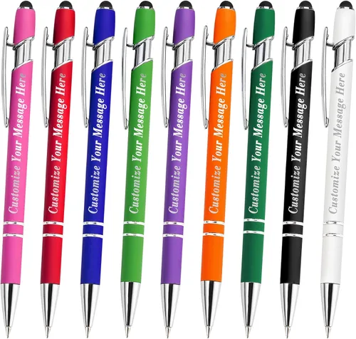 Miniatura 2 de Bolígrafos personalizados con lápiz capacitivo, bolígrafos grabados personalizados, impresos con tu logotipo o mensaje para Navidad, graduación