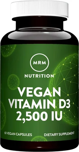MRM Nuturition Vitamina D3 vegana 2,500 UI | Salud ósea + inmune | Hecho de líquenes | Apoya la absorción de calcio | Vegano + Apto para