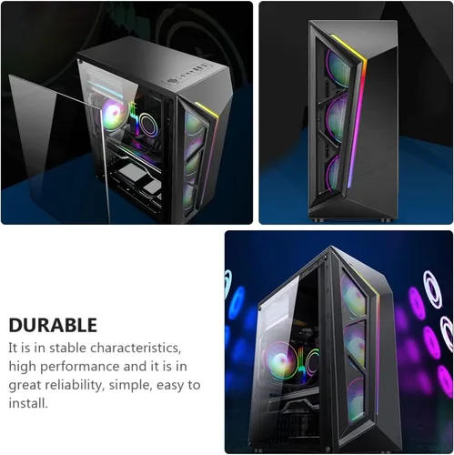 Miniatura 8 de SOLUSTRE ATX - Carcasa para computadora de escritorio con iluminación colorida