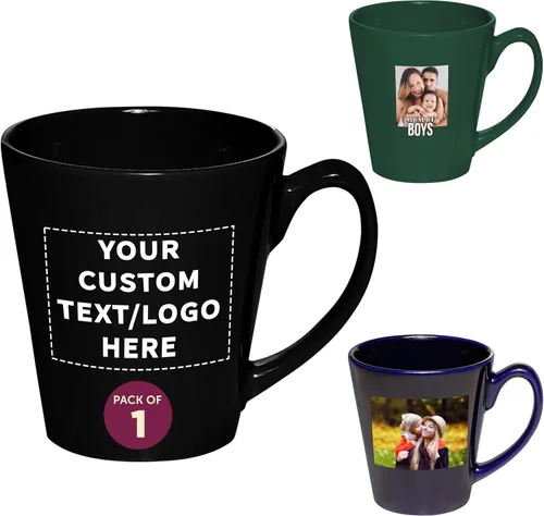 Miniatura 17 de DISCOUNT PROMOS Taza de café con leche de cerámica brillante personalizada de 12 onzas, juego de 10/50/100 unidades personalizadas, paquete a