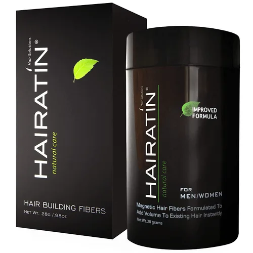 Miniatura 2 de HAIRATIN Fibras de construcción del cabello (AUBURN) Indetectables Botella de 0.99 oz Oculta completamente Cabello fino para mujeres