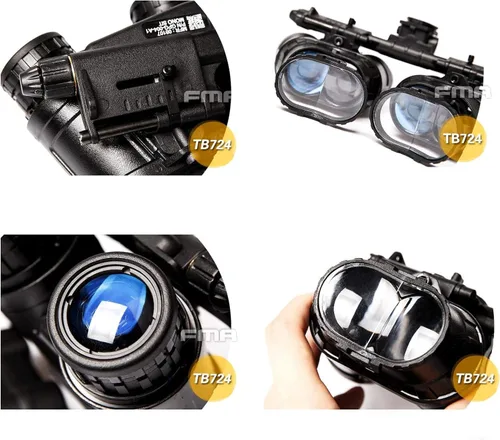 Miniatura 2 de FMA Airsoft Caza Tactical GPNVG18 Modelo simulado Gafas de visión nocturna sin función, prismáticos de cuatro tubos y L4G19 NVG Soporte de casco