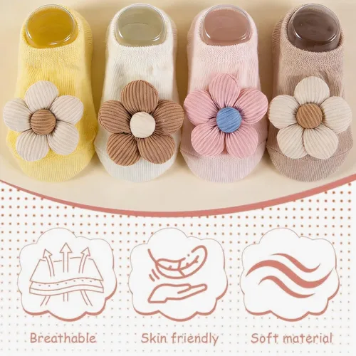 Miniatura 4 de Calcetines para bebé niña, calcetines de agarre para recién nacidos, calcetines prematuros, artículos esenciales para recién nacidos