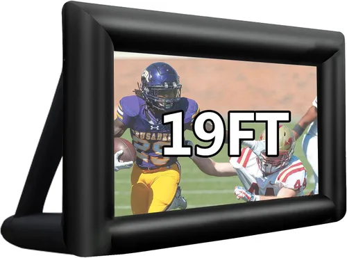 Pantalla de proyector de película inflable de 19 pies, pantalla de proyector para exteriores, proyección delantera/trasera, incluye soplador,