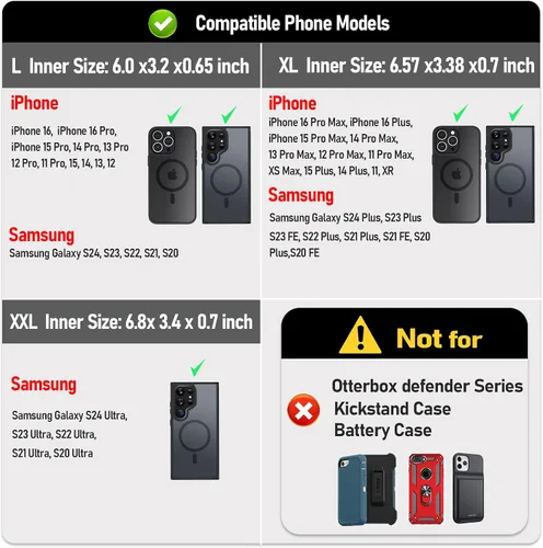 Miniatura 2 de ykooe Funda de cuero genuino para teléfono compatible con iPhone 16/15/14/13/12 Pro Max & Plus, 17 modelos Air, Galaxy S24/S23/S21 FE - Clip
