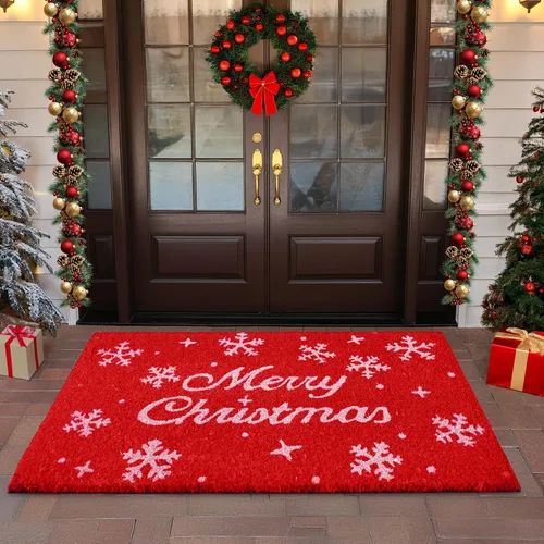 Miniatura 38 de LuxUrux Alfombra de Fibra de Coco de Bienvenida - Respaldo Extra Resistente, 17'' x 30'' Alfombra Natural para Puerta - Fácil de Limpiar, Hermoso