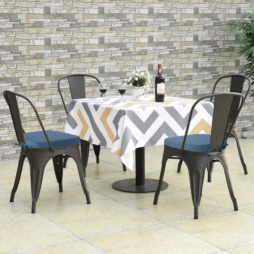 Miniatura 6 de GUEGLSA Cojines de asiento impermeables para exteriores, 14 x 14 pulgadas, almohadilla de metal antideslizante con lazos, cojín de metal
