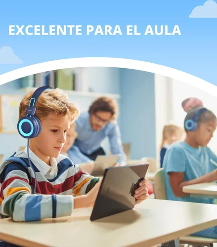 Miniatura 7 de Bywulanda Auriculares USB Tipo C Mejorados para Niños para la Escuela, Volumen Seguro Limitado de 94dB, Sonido Estéreo HD, Auriculares Plegables