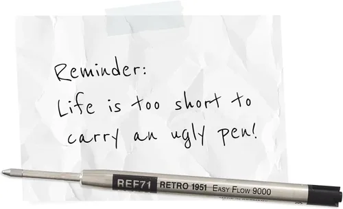Miniatura 5 de Retro 51 Easy Flow 9000 - Recambios de bolígrafo, tinta negra, paquete de 3 – Diseñado en Alemania para una escritura suave, compatible