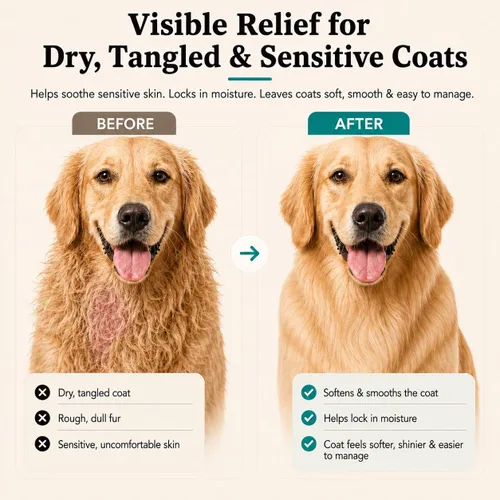 Miniatura 2 de Natural Dog Company Acondicionador de piel sensible para perros – Avena hidratante para pieles sensibles y con picazón, fórmula desenredante de aseo