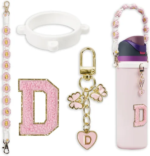 Miniatura 24 de Lindo juego de dijes de letras compatible con botella de agua Owala de 24 oz, 32 oz, 40 oz, Owala Kids, vaso térmico de café Owala, Owala FreeSip
