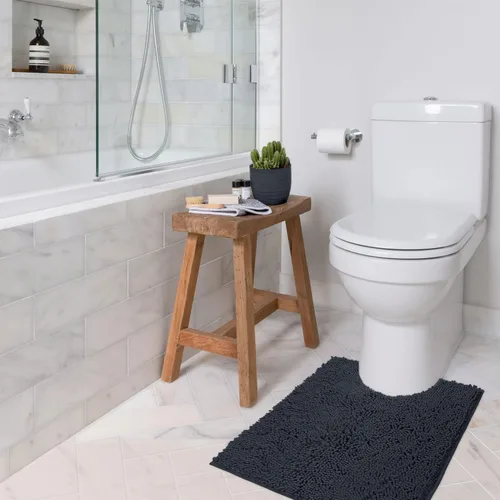 Miniatura 99 de LuxUrux Tapete de microfibra afelpada, de felpilla extrasuave, pelo largo de 1 pulgada, muy absorbente, para baño o ducha, lavar y secar a máquina