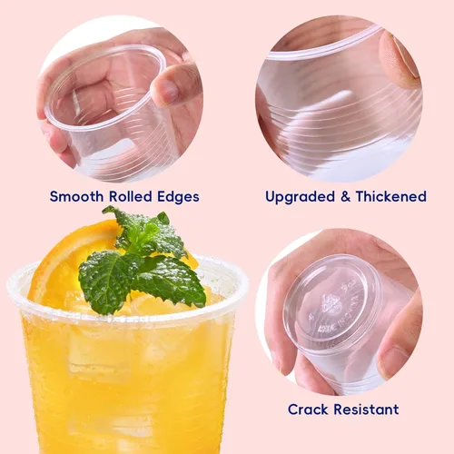 Miniatura 5 de JOLLY CHEF Paquete de 600 vasos de plástico transparente de 9 onzas, vasos desechables de 9 onzas para fiestas, picnics, barbacoas, viajes, 9oz-Clear