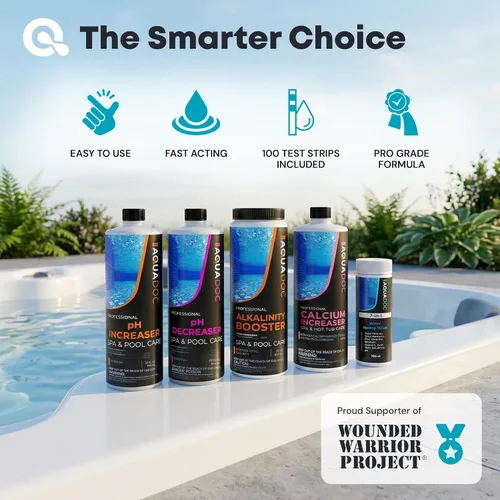 Miniatura 7 de AquaDoc - Kit de equilibrio de agua para bañera de hidromasaje con aumento de pH, disminución de pH, alcalinidad y aumento de calcio, 100 tiras