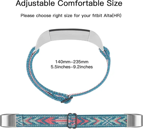 Miniatura 4 de Bandas elásticas ajustables compatibles con Fitbit Alta/Alta HR, correas deportivas de nailon elástico suave y transpirable de repuesto para mujeres