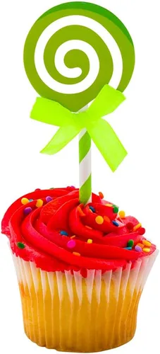 Miniatura 4 de Restaurantware Top Cake Toppers 8 x 3.8 pulgadas, 100 adornos de tiara para tartas, detalles de purpurina, cumpleaños, papel dorado, decoración