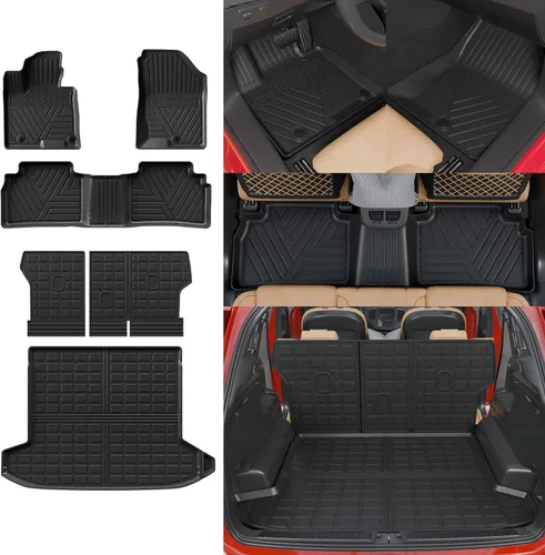 Miniatura 30 de Alfombrillas de Piso Compatibles con Ford Explorer 2020-2026 de 6 Asientos, Alfombrilla de Maletero, Forro de Carga TPE, Protector de Asiento