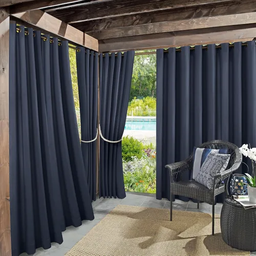 Miniatura 14 de Panel de cortina con ojales Sun Zero Marina para interior/exterior con protección UV y eficiencia energética, 54 x 95 pulgadas, cuarzo rosa