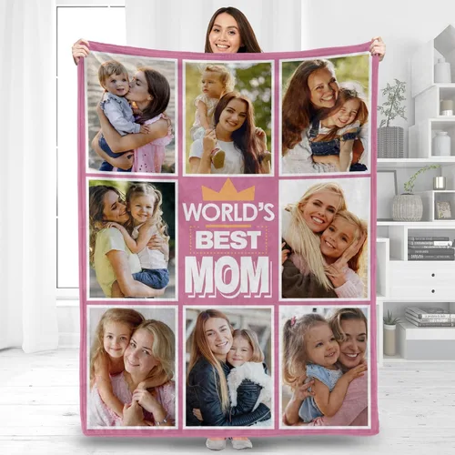 Miniatura 22 de Manta personalizada con imagen/foto – Manta de franela personalizada para mujeres y hombres – Manta personalizada para regalos de Navidad, San Solo