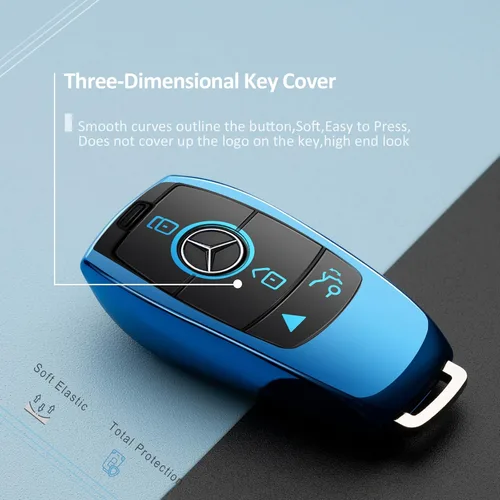 Miniatura 3 de Compatible con funda para llavero Mercedes Benz, accesorios azules