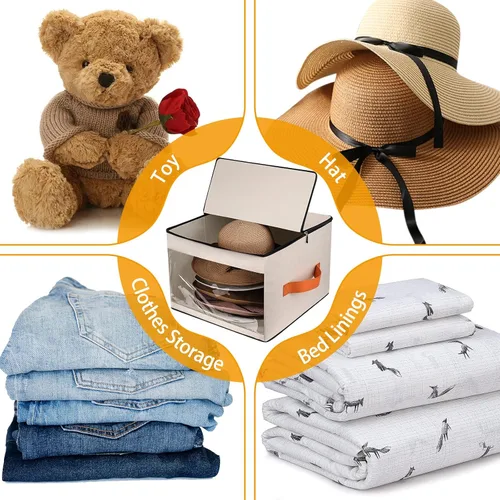Miniatura 7 de kushon Caja de almacenamiento mejorada para sombreros para mujeres y hombres, bolsa organizadora de cajas de sombreros de armario con tapas a prueba