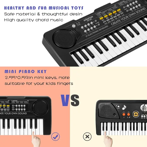 Miniatura 2 de Raimy Piano de teclado de 37 teclas para niños, aprendizaje temprano, educativo, portátil, instrumento musical electrónico, juguetes de regalo