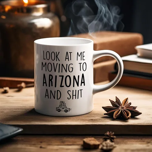 Miniatura 6 de Sweet & Salty Taza con texto en inglés «Look at Me Moving to Arizona», regalos para alguien que se muda fuera del estado, «Welcome Farewell Goodbye