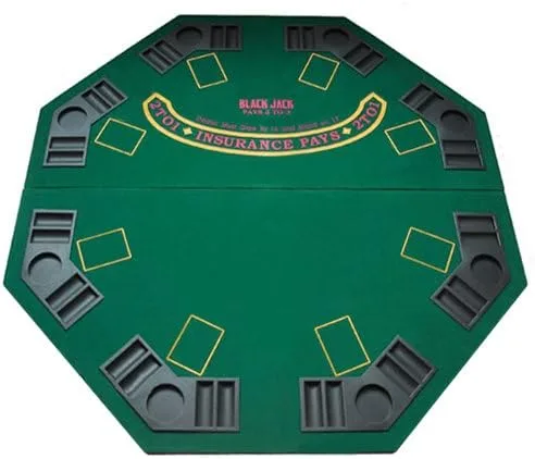 Miniatura 2 de Brybelly Mesa plegable de póquer y blackjack verde de 48 pulgadas con estuche de transporte