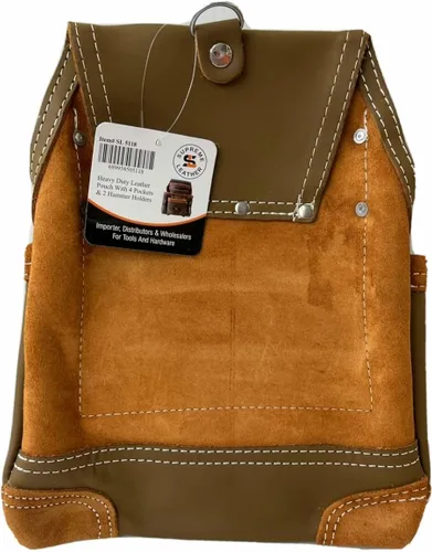 Miniatura 5 de Bolsa de herramientas de cuero Supreme Leather para construcción, bolsa de herramientas de carpintero, bolsa para electricista 10 bolsillos, 2