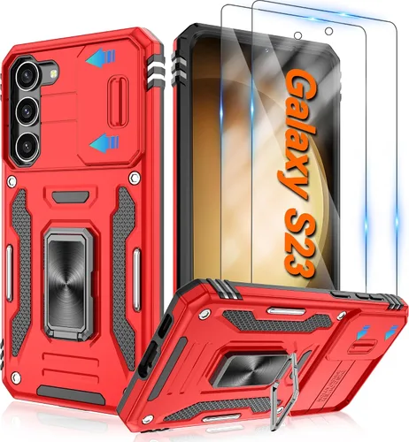Miniatura 43 de Atump Funda para Motorola Moto G Play 2024 (4G) con [paquete de 2] protector de pantalla HD y cubierta para cámara deslizante, soporte de anillo