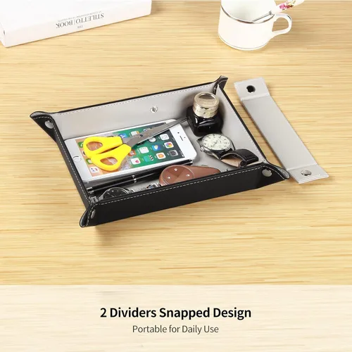 Miniatura 41 de Cuenco para llaves para hombres, soporte para entrada, mesita de noche, bandeja de valet para cosas de bolsillo, organizador de mesita de noche
