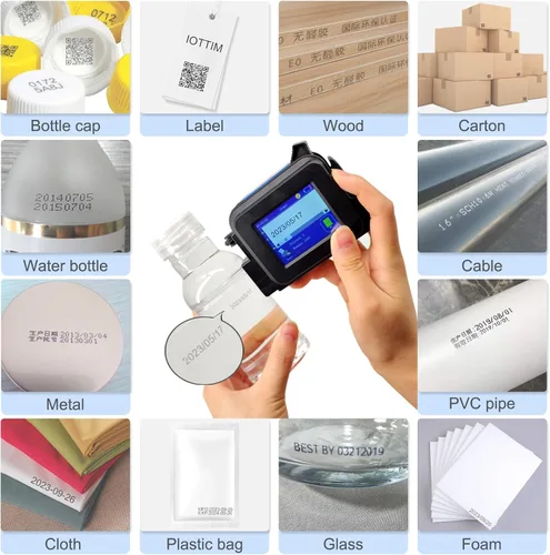 Miniatura 4 de Mini impresora de inyección de tinta mejorada para todos los materiales, cartucho de tinta solvente de secado rápido y 28 idiomas, máquina