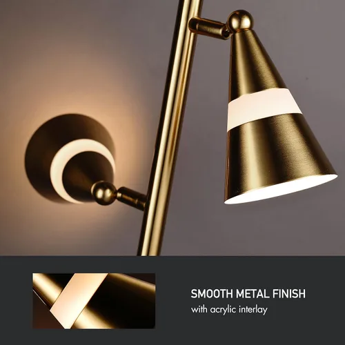 Miniatura 5 de O'Bright Ash - Lámpara de pie LED de árbol de 3 luces, LED regulable de 3 cabezales, lámpara de pie multidireccional, pantalla múltiple ajustable
