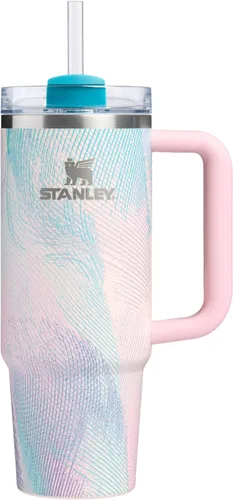 Miniatura 132 de Stanley Quencher H2.0 - Vaso de acero inoxidable con asa, pajilla y tapa FlowState giratoria de 3 posiciones; aislamiento térmico, sin BPA; apto