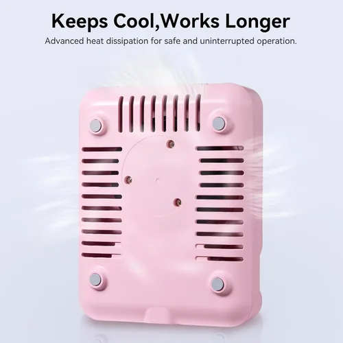 Miniatura 8 de Makartt Colector de polvo de uñas compacto y recargable, colector de polvo de 5500 rpm, tecnología de uñas ERYNOS, velocidad ajustable, silencioso