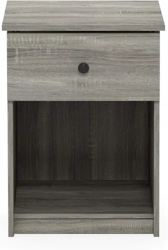 Miniatura 7 de Furinno 219153GYW Lucca - Mesita de noche, paquete de 2, roble francés gris gris roble francés