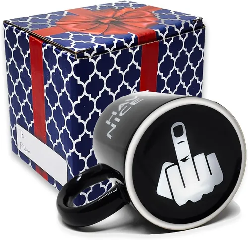 Miniatura 2 de Divertida taza de café para hombres y mujeres - Taza Have A Nice Day con dedo medio en el fondo Divertidos regalos de broma de elefante blanco
