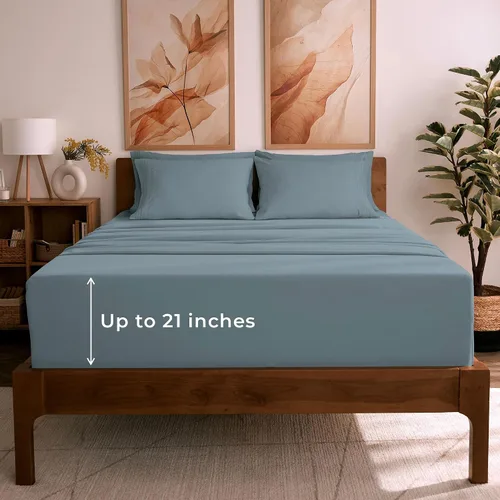 Miniatura 34 de Mellanni Juego de Sábanas Split King - Colección Icónica de 7 Piezas para Ropa de Cama, (Incluye 4 Fundas de Almohada), Bolsillo Profundo de 16 1394