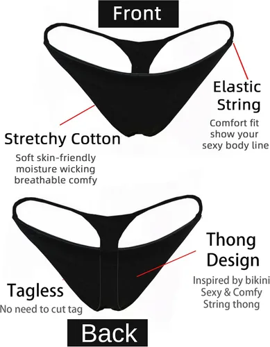 Miniatura 7 de KUKU PANDA Tangas de algodón para mujer, sexy, sin costuras, para mujer, conjunto de 3