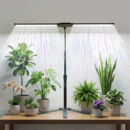 Luz de cultivo para plantas de interior, lámpara de plantas de espectro completo de 6000 K con LED rojo, azul y blanco para cultivo de semillas,
